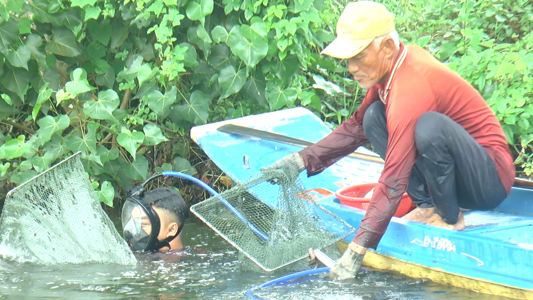 Lặn dưới nước bắt con hai mảnh kiếm tiền triệu mỗi ngày - Ảnh 1.