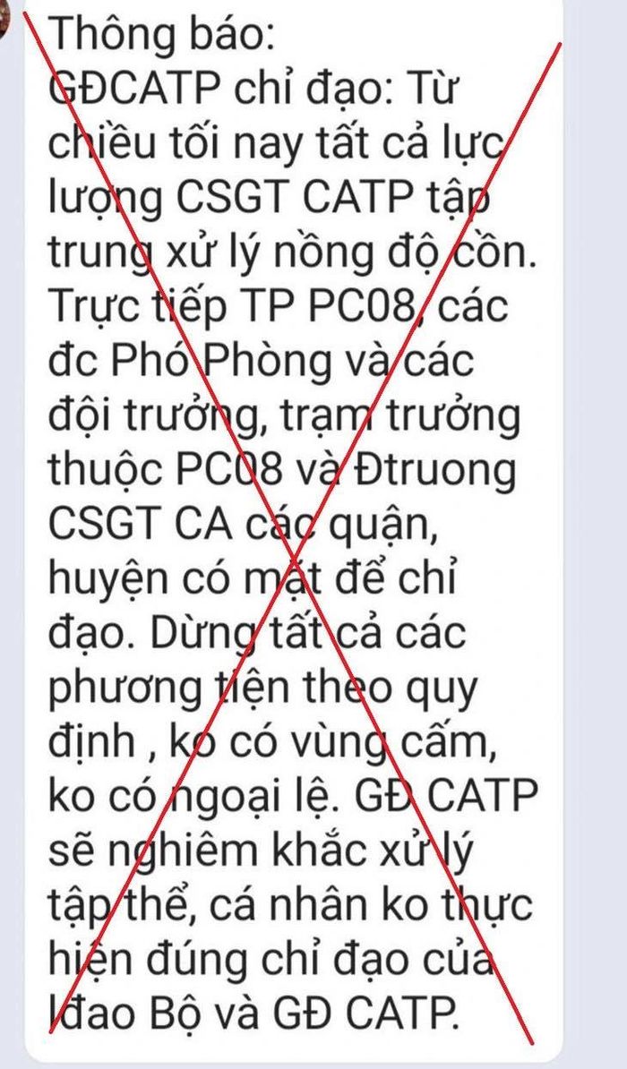 f0ac930e5543bc1de552 Thông báo “Giám đốc Công an TPHCM chỉ đạo đo nồng độ cồn” là tin giả