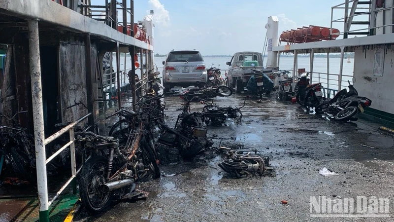Đồng Tháp: Bắt đối tượng xuống phà gây hỏa hoạn cháy 11 xe mô-tô
