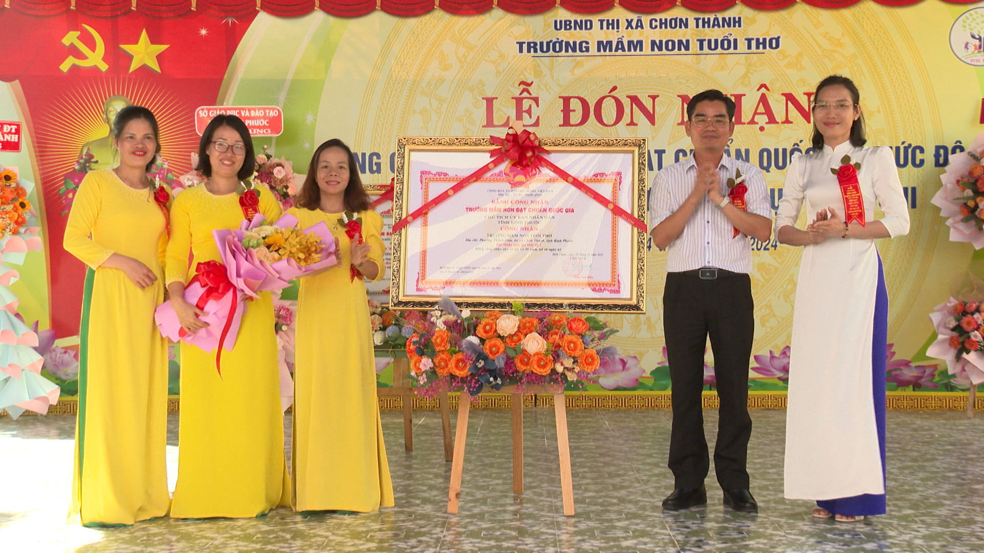 Bình Phước: Lễ đón bằng công nhận Trường Mầm non Tuổi Thơ đạt chuẩn quốc gia