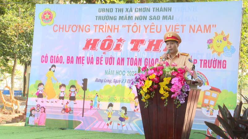 Sôi nổi hội thi “An toàn giao thông” tại Trường Mầm non Sao Mai