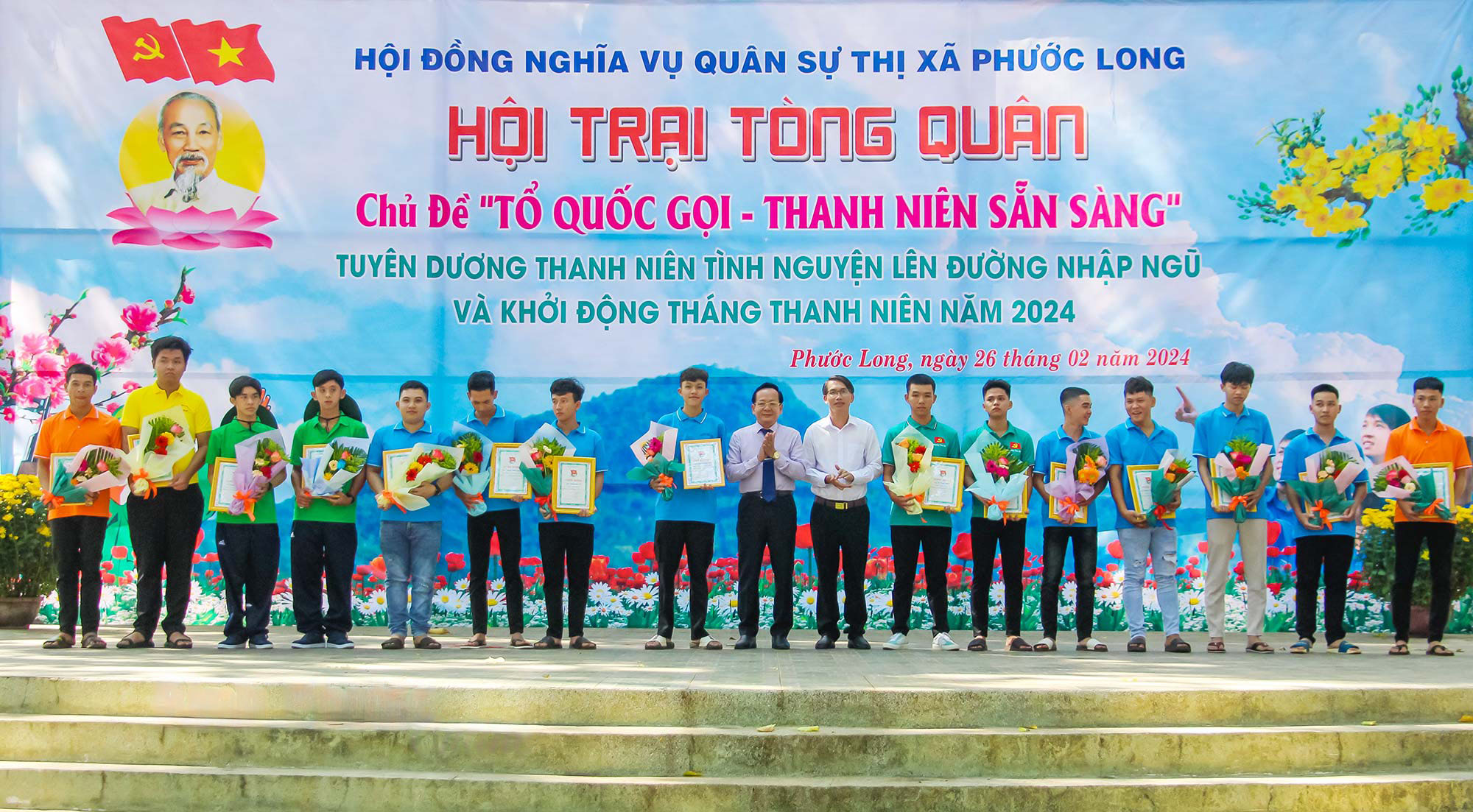 Thanh niên Bình Phước hăng hái tham gia hội trại tòng quân năm 2024