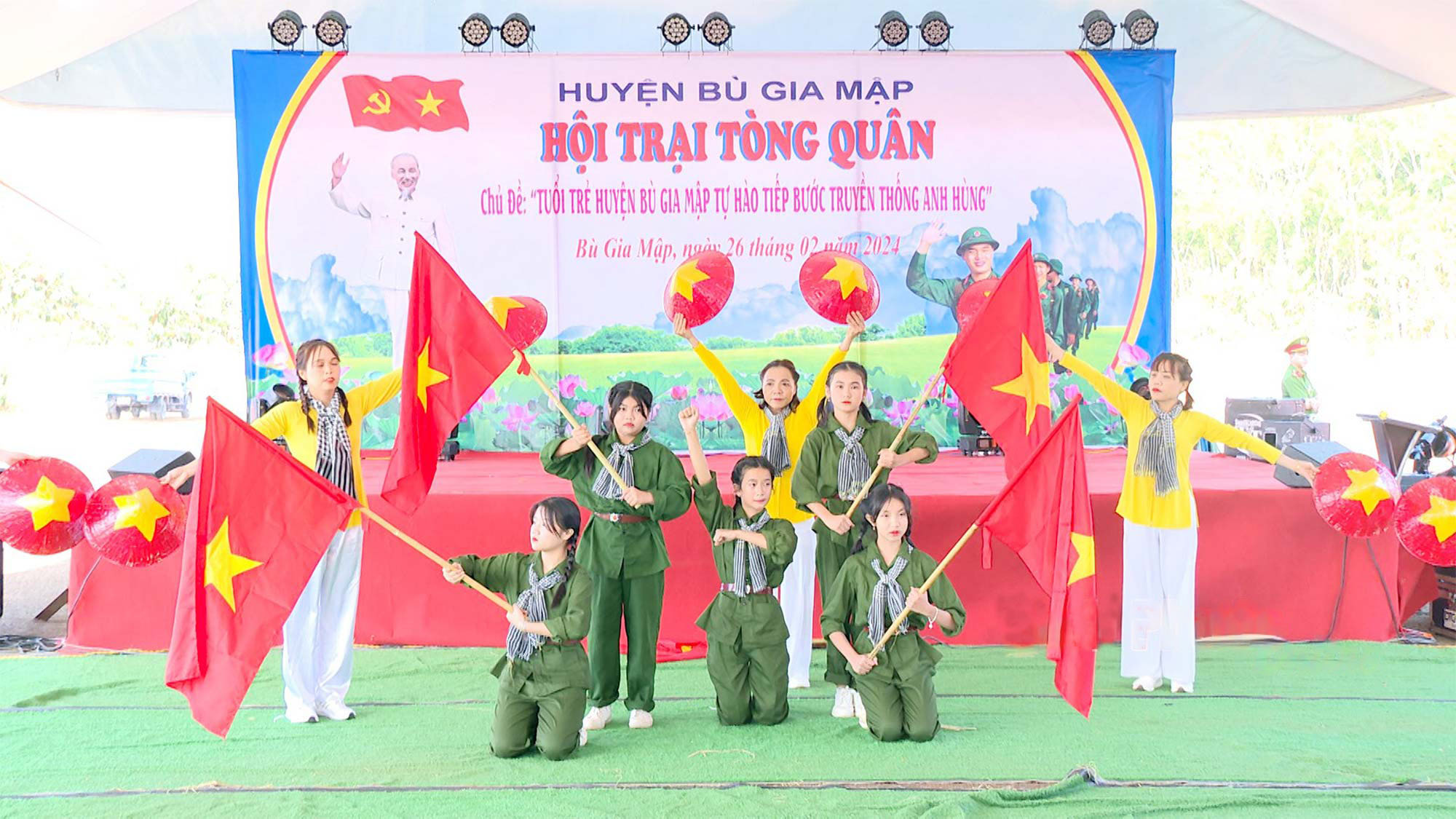 Thanh niên Bình Phước hăng hái tham gia hội trại tòng quân năm 2024