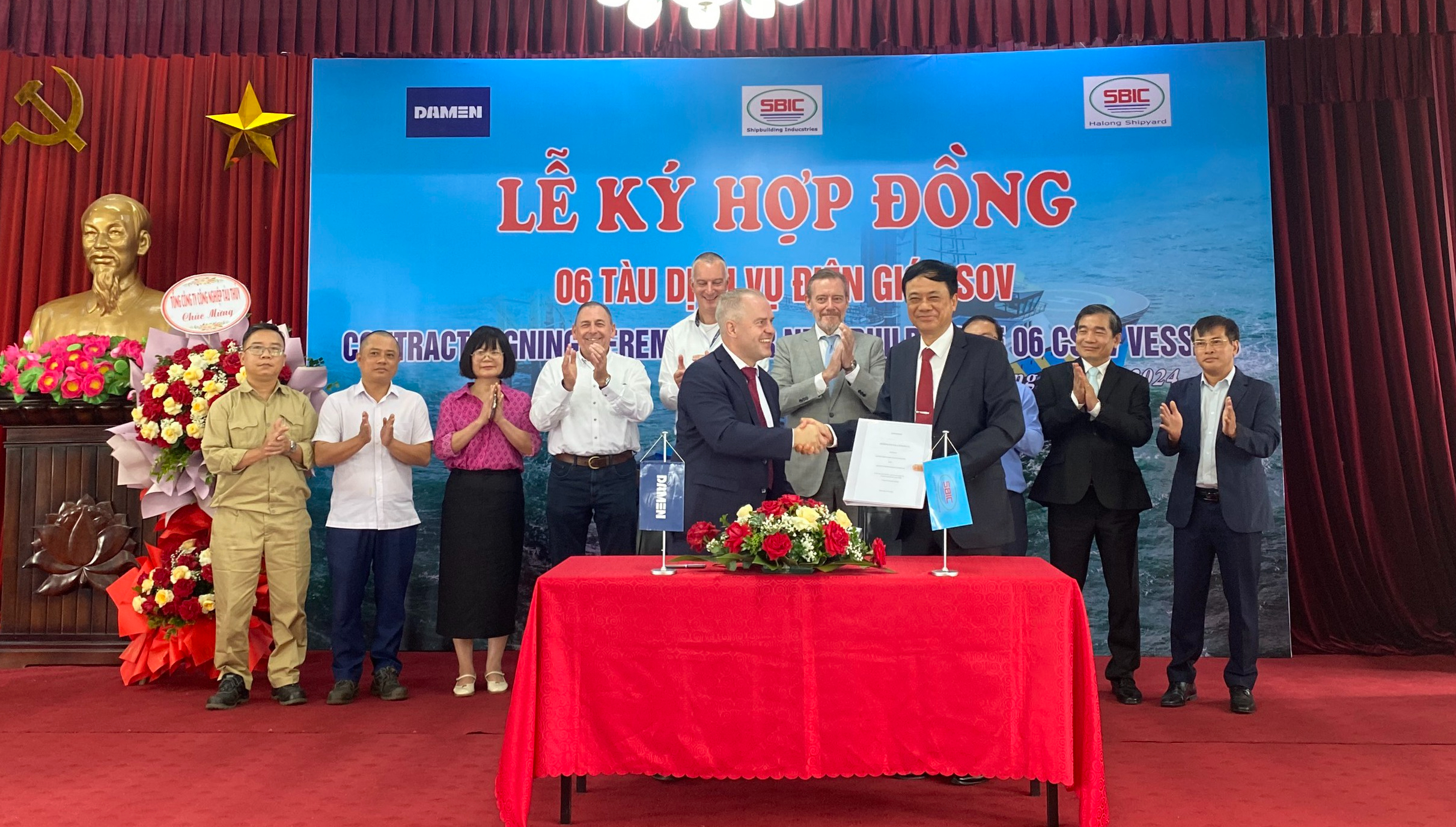 Đóng tàu Hạ Long ký hợp đồng đóng 6 tàu dịch vụ điện gió CSOV với doanh nghiệp Hà Lan- Ảnh 1. Đóng tàu Hạ Long ký hợp đồng đóng 6 tàu dịch vụ điện gió CSOV với doanh nghiệp Hà Lan- Ảnh 1.