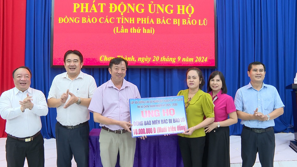 Chơn Thành – Bình Phước: đã ủng hộ nhân dân bị thiệt hại do bão số 3 gây ra, được hơn 1 tỷ đồng