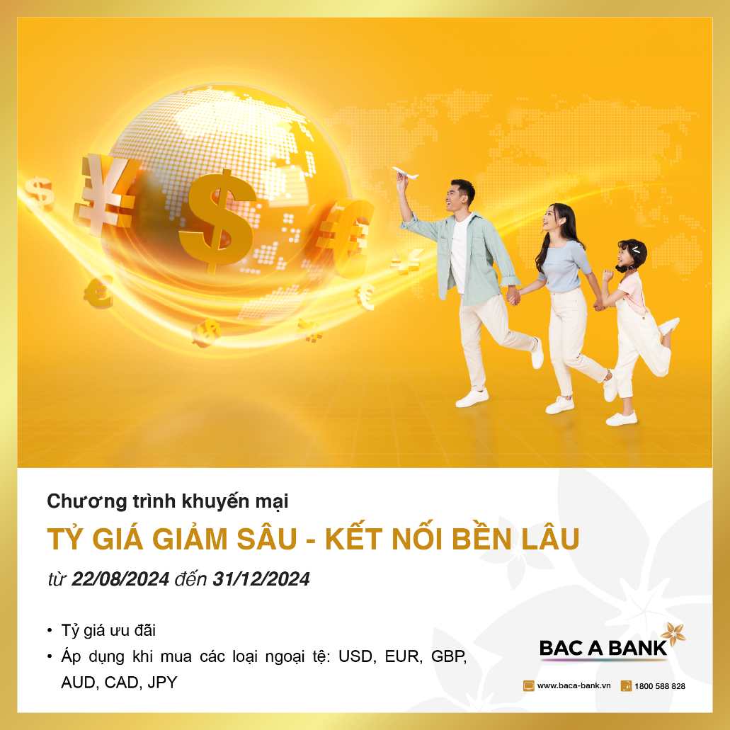 BAC A Bank ưu đãi tỷ giá cho khách hàng mua ngoại tệ và chuyển tiền quốc tế- Ảnh 1. BAC A Bank ưu đãi tỷ giá cho khách hàng mua ngoại tệ và chuyển tiền quốc tế- Ảnh 1.