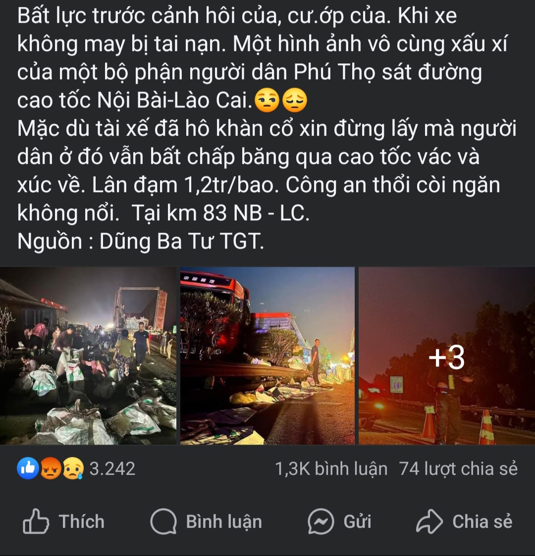 Đang xác minh thông tin nhiều người "hôi của" trên cao tốc Nội Bài - Lào Cai- Ảnh 1.