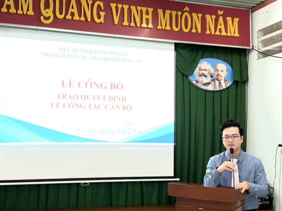 Bình Dương: LỄ CÔNG BỐ QUYẾT ĐỊNH BỔ NHIỆM PHÓ GIÁM ĐỐC TRUNG TÂM Y TẾ THÀNH PHỐ BẾN CÁT