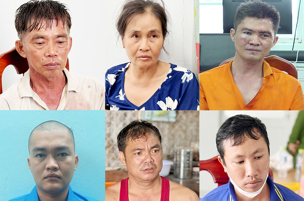 An Giang: Tạm giam 6 đối tượng dùng bom xăng, hung khí tấn công lực lượng chức năng- Ảnh 1.