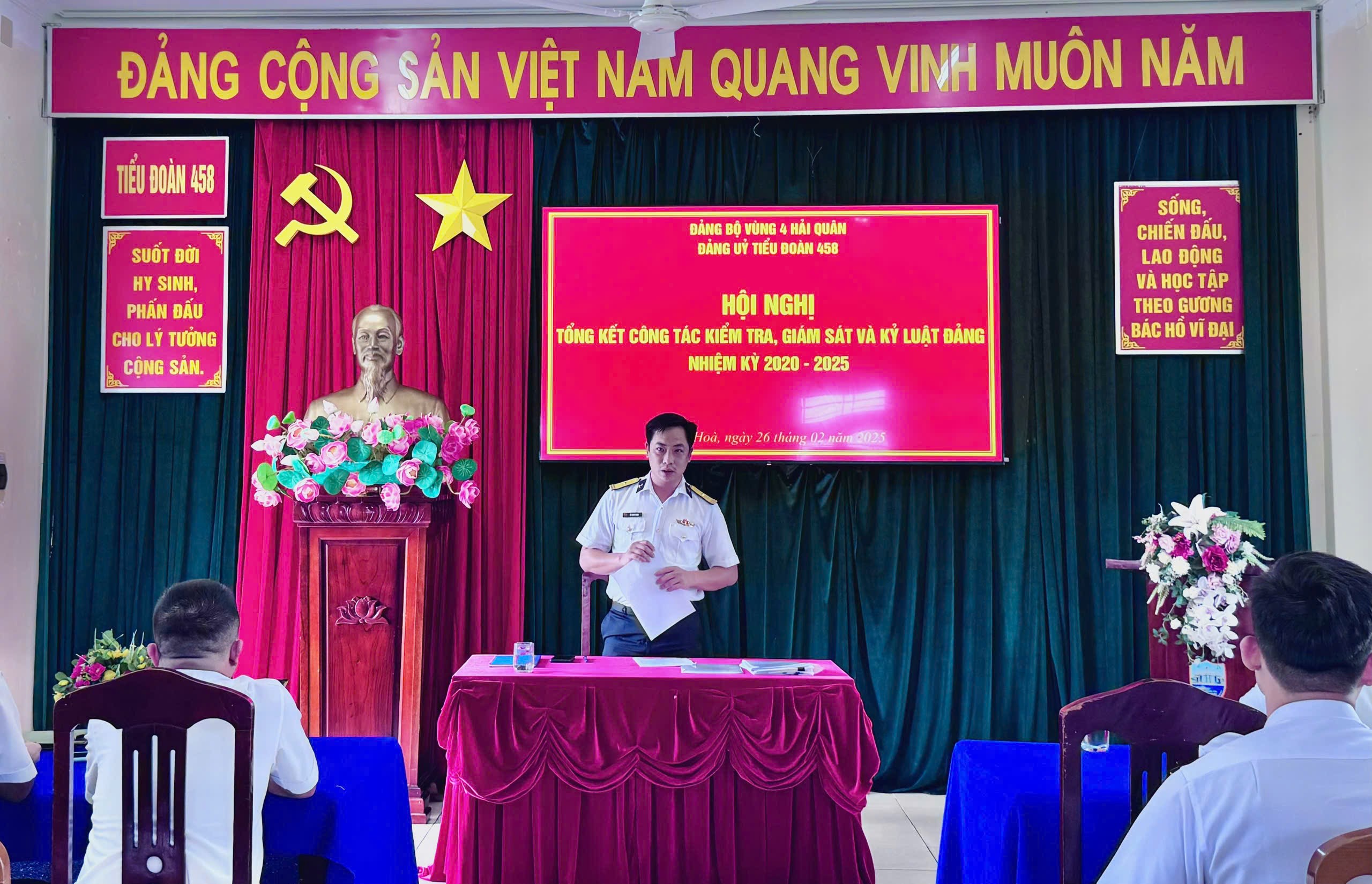 Tiểu đoàn 458, Vùng 4 Hải quân tổng kết công tác kiểm tra, giám sát và kỷ luật Đảng nhiệm kỳ 2020-2025