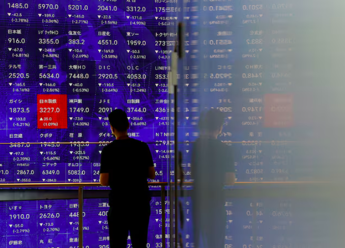 Chứng khoán châu Á lao dốc, vàng lập kỷ lục mới do thuế quan của Mỹ- Ảnh 1. Chứng khoán châu Á lao dốc, vàng lập kỷ lục mới do thuế quan của Mỹ- Ảnh 1.