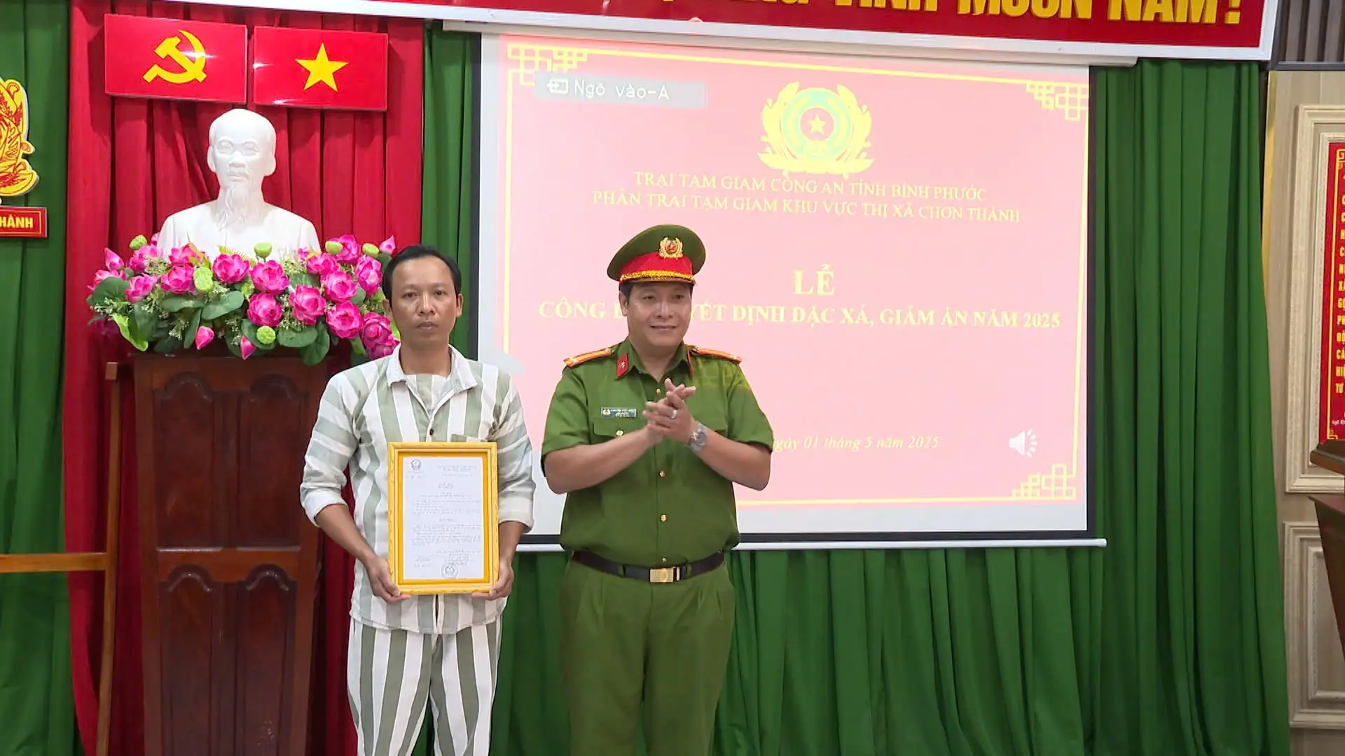 Bình Phước: Chơn Thành 2 phạm nhân được đặc xá, giảm án trước thời hạn