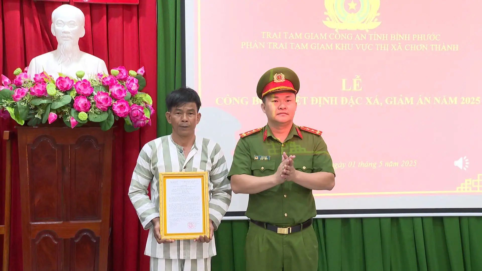 Bình Phước: Chơn Thành 2 phạm nhân được đặc xá, giảm án trước thời hạn