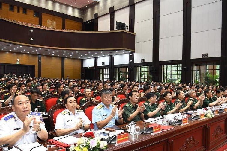 anh-2-4413-4212 Các đại biểu tại điểm cầu trung tâm Bộ Quốc phòng. (Ảnh trong bài: Tuấn Huy)