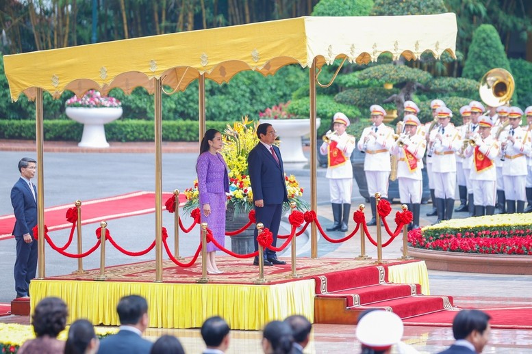 k1-4267-7991 Thủ tướng Phạm Minh Chính chủ trì lễ đón chính thức Thủ tướng Thái Lan Paetongtarn Shinawatra thăm Việt Nam - Ảnh: VGP/Nhật Bắc