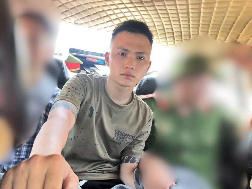 Đối tượng Vũ Đức Hải bị bắt tại Hà Tĩnh ( Ảnh Công an tỉnh Bắc Giang)