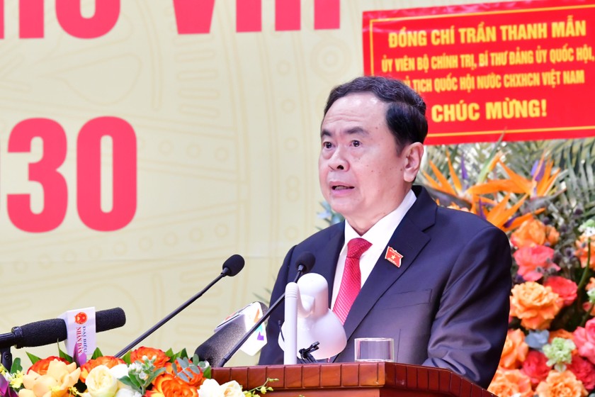 Chủ tịch Quốc hội Trần Thanh Mẫn phát biểu chỉ đạo Đại hội.