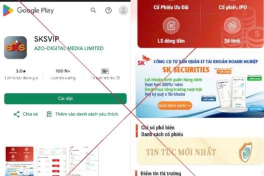 “Sập bẫy” ứng dụng chứng khoán SKSVIP, 3 nhà đầu tư ở Hà Nội mất hơn 3,5 tỷ đồng “Sập bẫy” ứng dụng chứng khoán SKSVIP, 3 nhà đầu tư ở Hà Nội mất hơn 3,5 tỷ đồng
