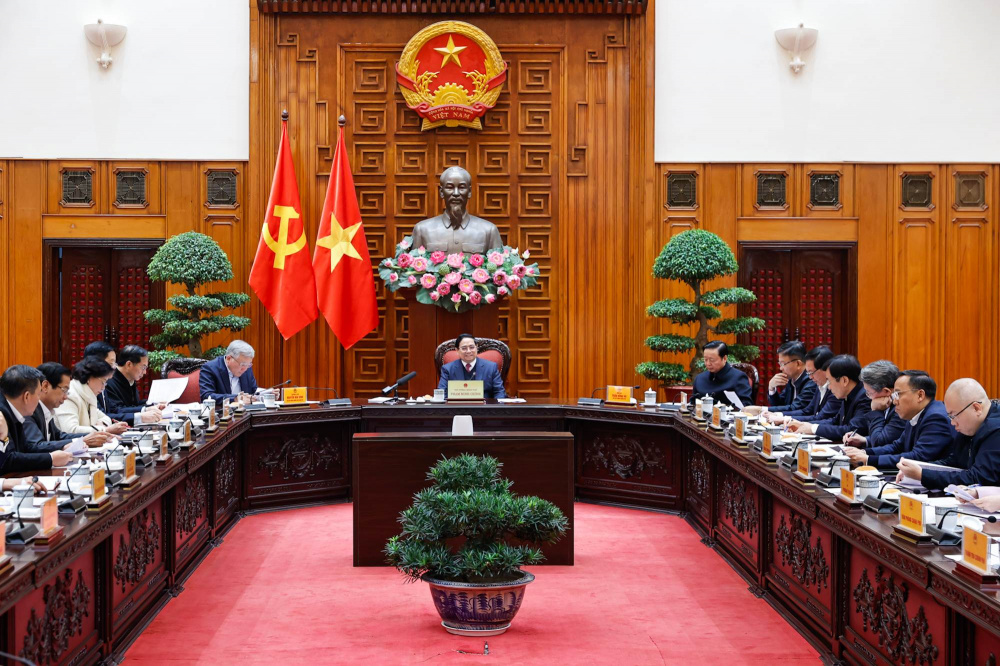 sáng 26/1/2026, Thủ tướng Phạm Minh Chính chủ trì cuộc họp của Thường trực Chính phủ và Thường vụ Đảng ủy Chính phủ thông qua các dự thảo báo cáo, tờ trình cấp có thẩm quyền về các dự án điện hạt nhân.