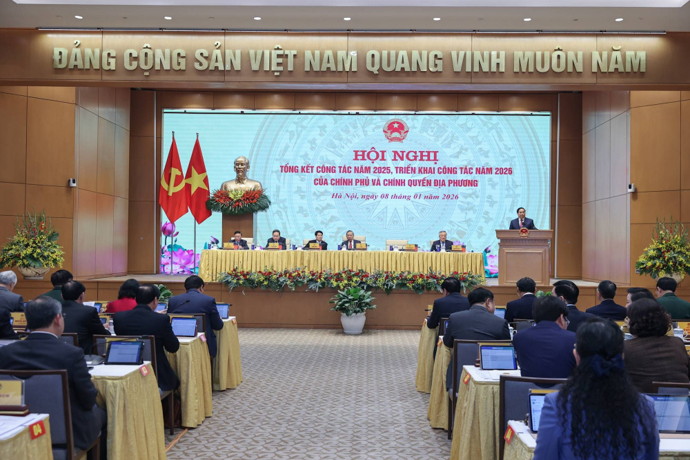 Hội nghị Tổng kết công tác năm 2025, triển khai công tác năm 2026 của Chính phủ và chính quyền địa phương theo hình thức trực tiếp kết hợp trực tuyến