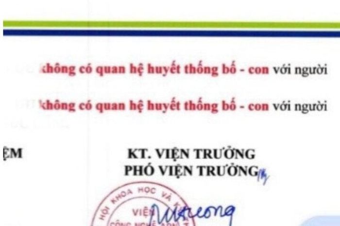 Kết quả xét nghiệm xác định ông L. cùng các con không cùng huyết thống.