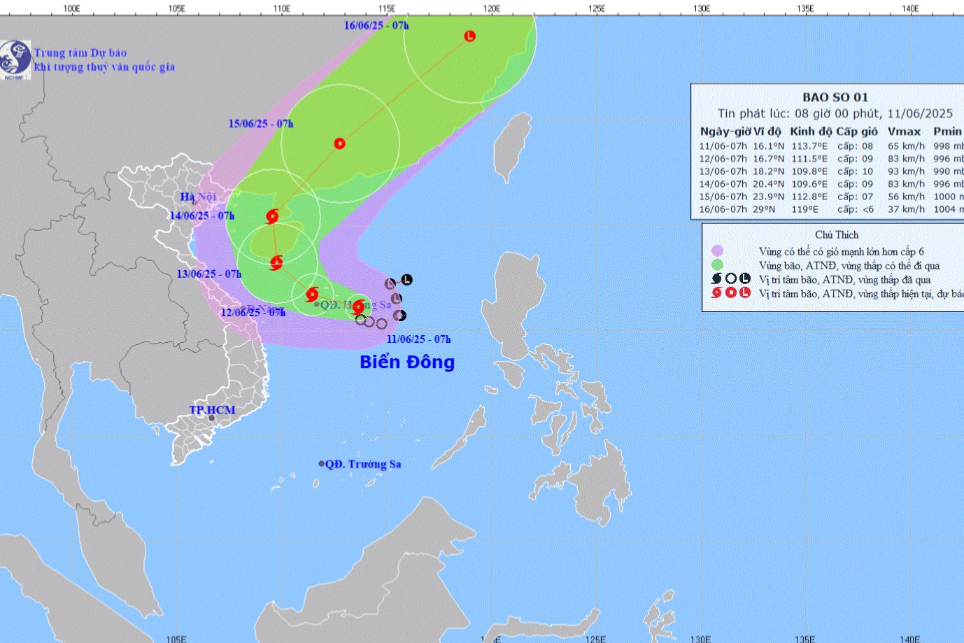 Áp thấp nhiệt đới đã mạnh lên thành bão