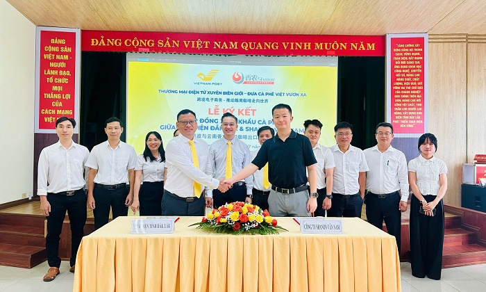 Bưu điện tỉnh Đắk Lắk ký hợp đồng xuất khẩu cà phê sang Trung Quốc qua sàn thương mại điện tử